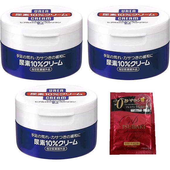 Shiseido [Designated Quasi-drug] Urea 10% Cream Jar Type + Bonus (3 Sea Breeze Body Sheets (Fresh Yogurt)) Set