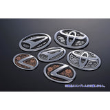 GRACE Ornament Plate Chrono Force TOYOTA Toyota Nickel Tone Mat Black Size: 130A GAC-CF-TCNB130A Emblem