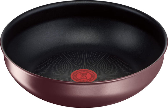 Tefal L38577 Ingenio Neo Induction Maroon Brown Unlimited Frying Pot, Deep Type, Wok Pan, 10.2 inches (26 cm), Induction Compatible, Brown