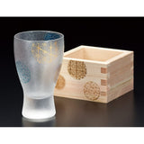 Aderia 6601 Sake Cup, Round Crest Glass, 3.4 fl oz (100 ml), Premium Nippon Taste, Masu Sake Glass, Cup, Made in Japan, Presentation Box, Birthday Gift