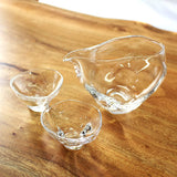 glasscalico gurasukyariko Handmade Glass Liquor Charger minamo Cold Sake Charger Set Katakuchi Gui Sake 2 Pieces