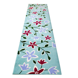 OKA Passion Flower Non-Slip Kitchen Mat, Washable, Made in Japan, Approx. 23.6 x 94.5 inches (60 x 240 cm), Green