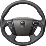 REAL (Real) Steering [Crown (200 series)] All Leather Red Stitch H20-LPB-RD