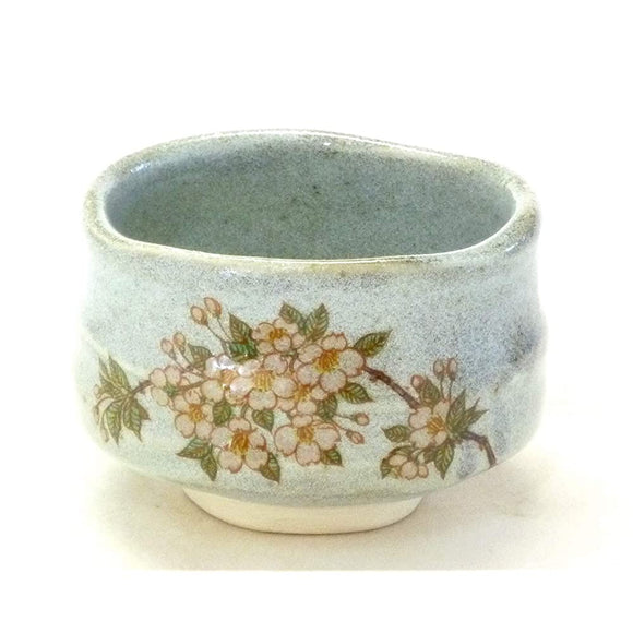 Kutani ware Matcha Bowl” Weeping Cherry Blossom