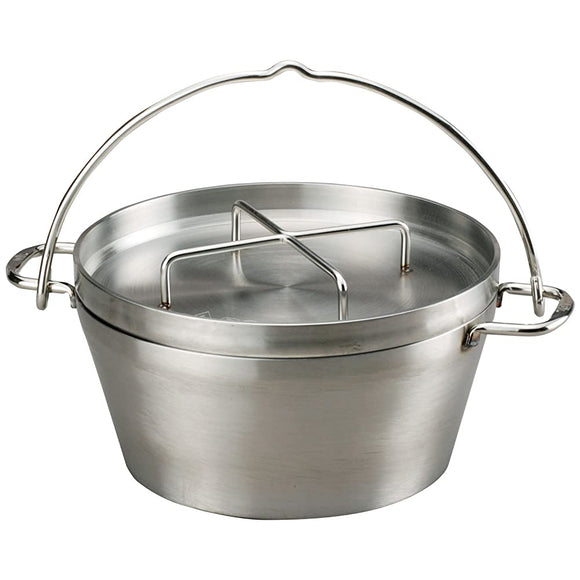 Soto ST-910 Dutch Oven, Made in Japan, Stainless Steel, No Seasoning Required, Easy Care, Dishwasher and Detergent, High Heat Storage (Versatile, Rustproof, Impact Resistant, Deep, Outdoor, Camping, Bonfire,