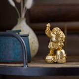 Good Luck Seven Lucky Gods Daikokuten (Gold Plated/24K Gold), Buddhist: Hideuno Makita Original Sculptor: Buddha Statue Figurine Takaoka Copper Ware (Daiko-ken 7fg)