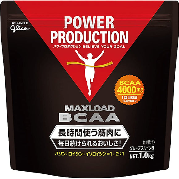 Ezaki Glico Power Production Max Load BCAA4000mg Amino Acids Grapefruit Flavor 1kg [Usage Approx. 153 Uses] Essential Amino Acids