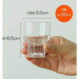 Aderia 598 Sake Cup Clear Liquor Glass 2.2 fl oz (65 ml), Set of 12, Made in Japan
