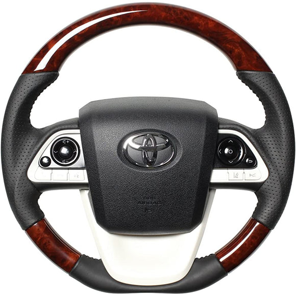 REAL (Real) Steering [Prius (50 series)/Prius PHV (50 series)/Mirai] Original Series Brown Wood 50-Brown BK