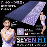 Iris Ohyama UMPZ74-S Seven Fit Mattress, 1.6 inches (4 cm), Made in Japan, Urethane, 7 Zones, 3 Different Firmness, Highly Breathable, Durable, Foldable, Single, Navy
