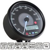 DAYTONA VELONA 21984 Electric Speedometer for Motorcycles, LCD Tachometer, Black Body, White Led, Diameter 3.1 Inches (80 mm), 65.6 MPH (200 km/h) DISPLAY