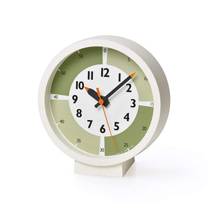 Remnos YD18-05GN Lemnos Analog Table Clock, With Color, Forest Table, Green, Hanging Rest, Kids, Green