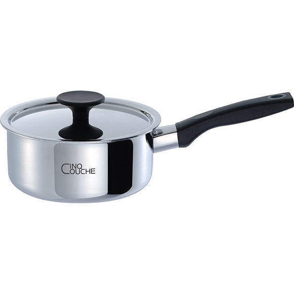 Urushiyama Metal Industries CQC-18S Single-Handle Pot, Sauce Pan, 7.1 inches (18 cm), Induction Compatible, Full 5-Layer Construction, Made in Japan