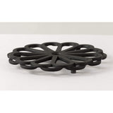 Iwachu Iwachu Kamashiki Ring Chrysanthemum, Small, Black, φ6.9 inches (17.5 cm), Nambu Ironware 17027 [Parallel Import]