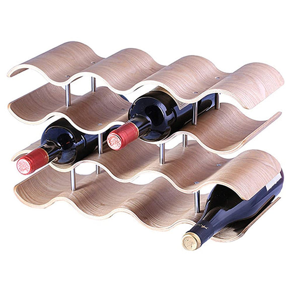 Natura Style Wooden Wine Rack Stylish Display Interior (for 14 Bottles)