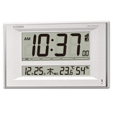 Rhythm Citizen 8RZ224-003 Wall Clock, Table Clock, Multi-purpose, Radio Clock, Temperature, Humidity, Calendar, White