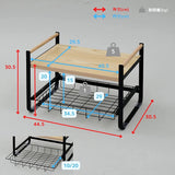 Yamazen DKR-42 (WNSBK) Range Rack with Drawer Basket, Heat and Stain Resistant, Non-Slip, Width 17.9 x Depth 12.0 x Height 12.0 inches (45.5 x 30.5 x 30.5 cm), Assembly Required, Black