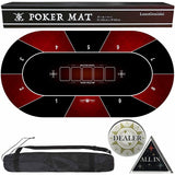Ronogenom Poker Mat, 47.2 x 23.6 inches (120 x 60 cm), Texas Holdem Casino with Storage Case