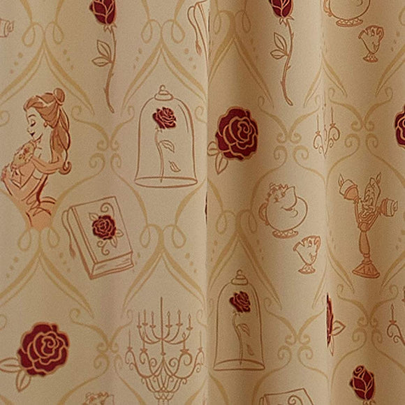 Disney SB-560-D Beauty and the Beast Belle Class 2 Blackout Thermal Insulated Curtain, Set of 2, Width 39.4 x Length 78.7 inches (100 x 200 cm)