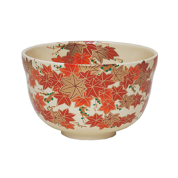 Miyaji Incense Matcha bowl White Size: 12.4 Diameter x Height 7.8 cm Nishiki Foliage Box, 50-Pack