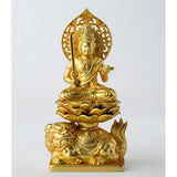 Buddha Statue, Bunjusattva, 5.9 inches (15 cm) (Gold Plated/24 karat) Buddhist Hideun Makita Prototype (born in Uzu Year), Zodiac, Takaoka Copperware (Monju Satsu)