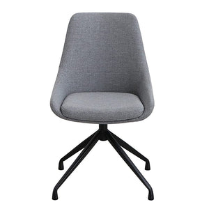 Tohma 354247 Dining Chair, Round Chair, Rotating Chair, Gray, Steel Legs, Fabric, No Armrests, Ferb