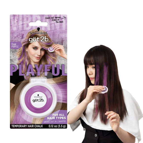 got2b Gottoubi Hair Chalk Purple [For 1 Day Only, Amazing Color for Black Hair, Easy to Turn Off with Shampoo, Just Pinch and Slide Hair] Halloween Cosplay Anime Costume Live Party Festival Hair Color Schwarzkopf