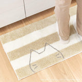 OKA UCHI Cat Kitchen Mat, Approx. 17.7 x 94.5 inches (45 x 240 cm), White