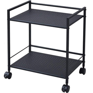 Yamazen Steel Rack Width 42.5 x Depth 30 x Height 49.5 cm Load capacity 20 kg 2-stage 2WAY specification (caster with stopper fixed adjuster) Punching specification Assembled anywhere Black CPR-50432C (BK)