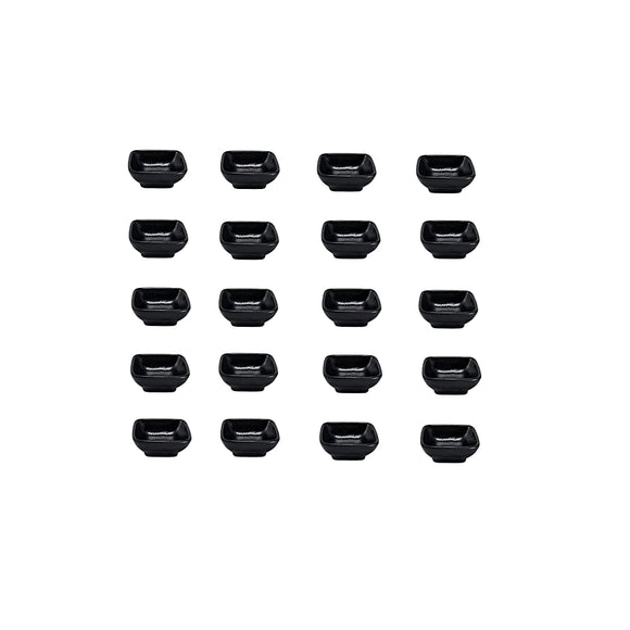 MARUKEI G151 B Small Plates / Square Small 2.9 x 2.9 x 1.2 inches (7.3 x 7.3 x 3 cm), 2.0 fl oz (60 ml), Black, Takumian, Set of 20, Made in Japan