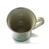 Kyuyaki [Mug] Maruncrested Pine Bamboo Plum Green Painting "Backing"