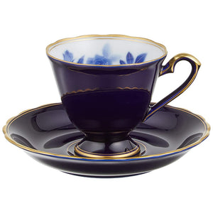 Koransha Cup Saucer Lapis 3.1 inches (8 cm), Something Blue, Set of 2