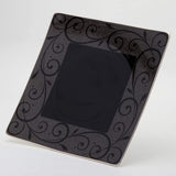 Narumi 50730-5270 Plate, Modern Black Arabesque Black, 10.6 inches (27 cm), Square, Made in Japan