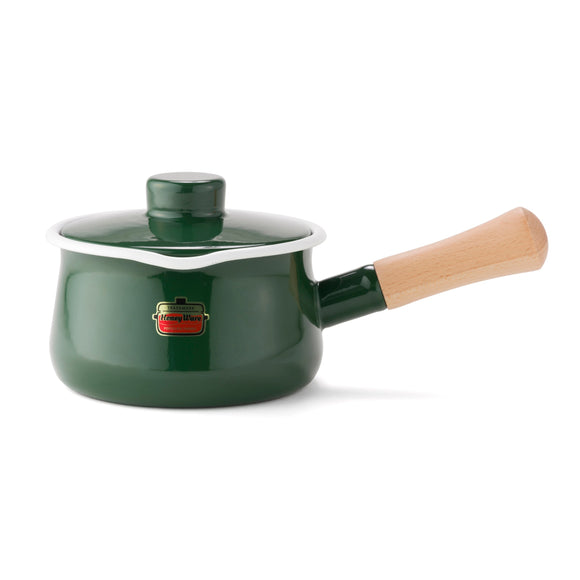 Fujiho SD15MG Single Handle Pot, Milk Pan, Solid, 5.9 inches (15 cm), Green
