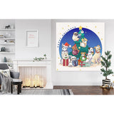 Christmas Dog Tapestry Wall Hanging Large Size Party Interior Cotton Full Color Print FD-L001 Hamco Pet Lovers