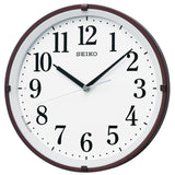 Seiko KX205B Wall Clock, Automatic Illumination, Radio Waves, Analog, Visible at Night, Brown Metallic