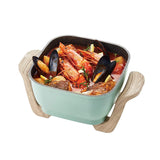 Toffee K-HP3-PA Compact Multi-Electric Pot, 6-in-1 Pot, Integrated Heater, Boil, Bake, Steam, Stir Fry, Cooking, Compact, Approx. 0.6 gal (2.8 L), Glass Lid, Retro, Cute