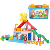 BlockLabo Anpanman Bread Factory and Slide House Block Bucket for Ages 3 and Up