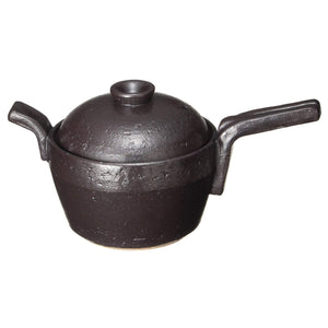 Haseen IC-02 Single Handle Pot, Porridge, Soup Pot, Black, Direct Fire, Microwave, Oven-Safe, Empty Firing