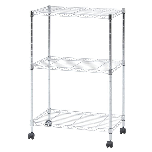 Fuji Trading Metal Rack 3 Levels Width 60cm With Chrome Plated Casters 91785