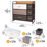 Astro 310-06 Chest Natural, 3 Tiers, 7 Boxes (2 Large x 2 Medium x 2, Small x 2), Approx. W 31.5 x D 11.4 x H 30.9 inches (80 x 29 x 78.5 cm), Drawer Cabinet, Clothes Storage Case, Top Plate Included