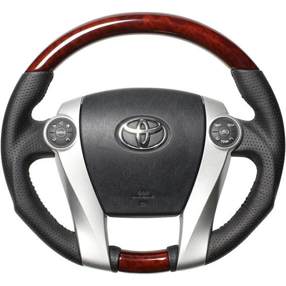 REAL (Real) Steering [Prius (30 series) including PHV] Original series Brownwood 30-2-BRW