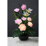 EMUKE-Buddhist altar, Shinzen LIGHT HAMPER, LUMINOUS PINK Roses Height 55XW28 cm 1311024