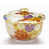 Kutani ware [LID with TEA BOWLS] GOLD FLOWER, if