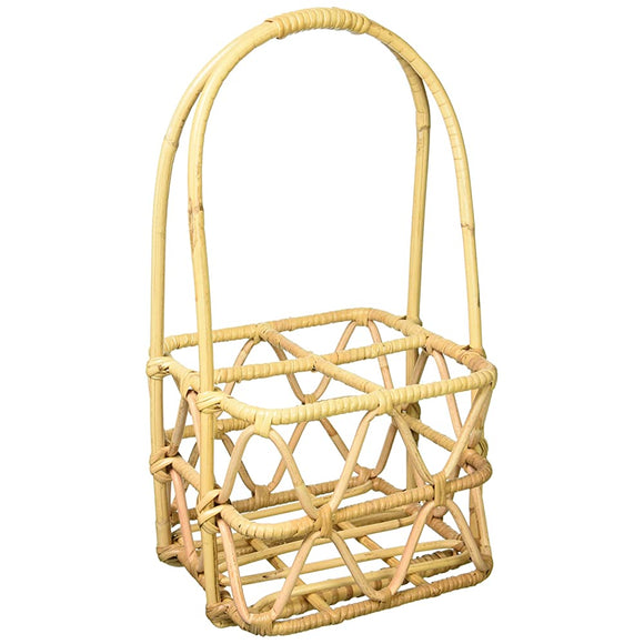 Yamashita Craft Sakera, Natural, W7.9 x D7.5 x H16.1 inches (20 x 19 x 41 cm), Rattan Beer Carrying for 4 Bottles 33142