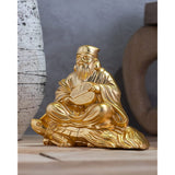 Seven Fukujin Kaiyujin (Gold Plated/24K Gold) Buddha Bushi: Hideumo Makita, Original Sculptor: Buddha Statue, Figurine, Takaoka Copper Hardware, 0.2 oz (7 fg)