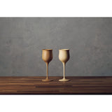 RIVERET Wine Glass, White, Brown, 2.8 x H7.9 inches (7 x 20 cm), Volume: 6.8 fl oz (200 ml)