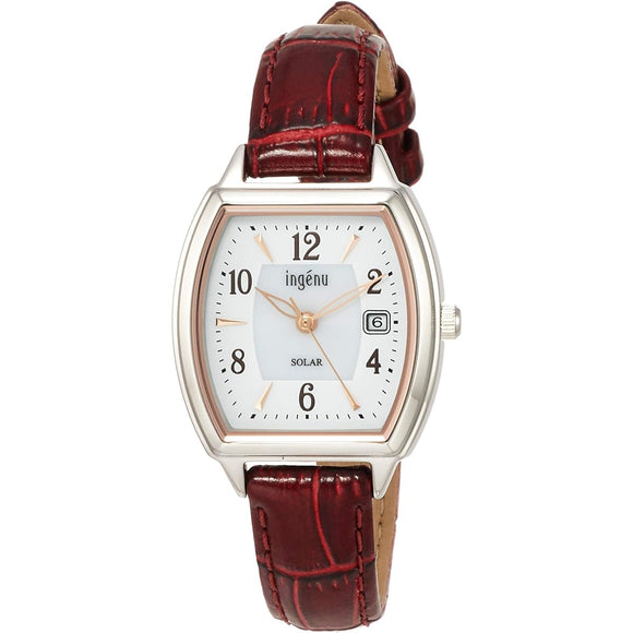 [Seiko Watch] Ingenu Ingenu Solar Tonneau Type Calendar Included AHJD413 Women's Red