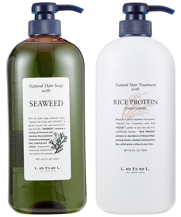 [Standard Set] LebeL Natural Hair Soap with SW (Seaweed 720ml) & Natural Hair Treatment with RP (Rice Protein 720g) 2 Assorted