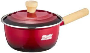 Wahei Freiz RA-9789 Enameled Potofu Pot, Jam, 7.1 inches (18 cm), Red, Includes Lid, IH Compatible, Rubani